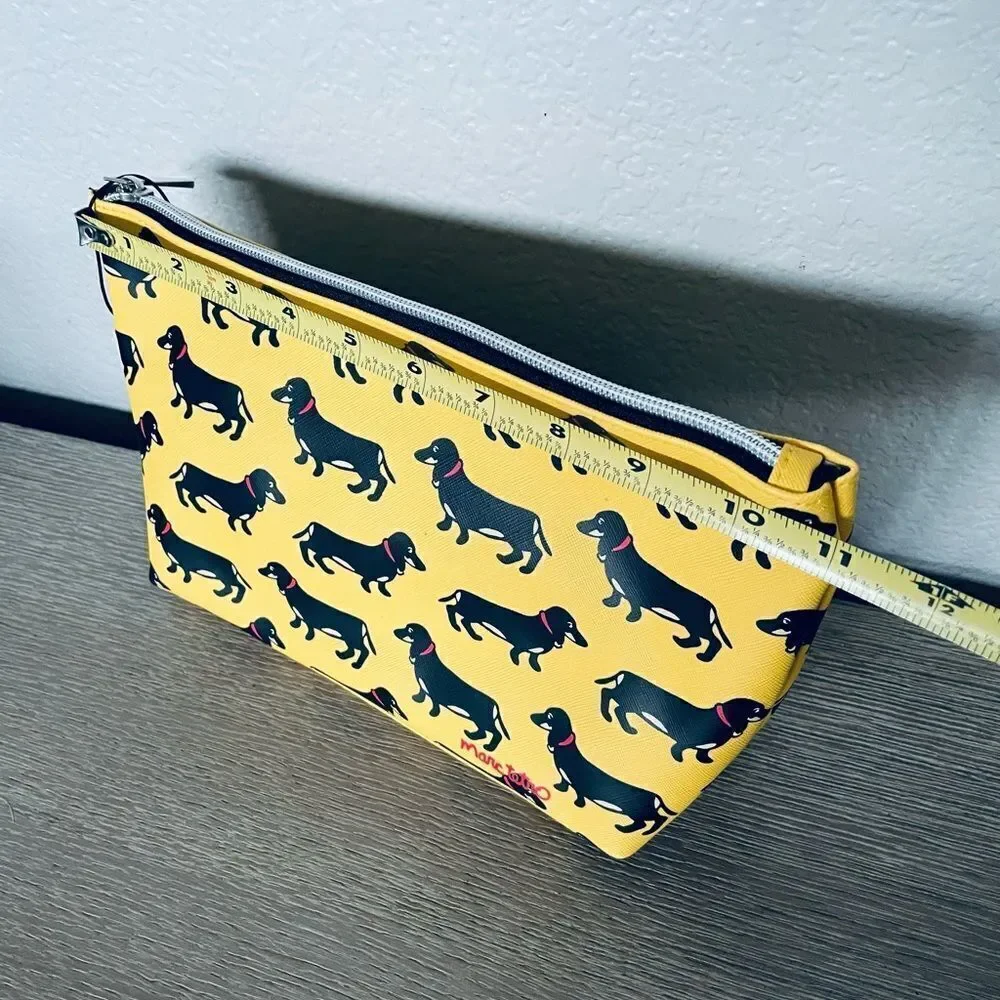 Marc Tetro Dachshund Pattern Cosmetic Travel Storage Bag Pouch